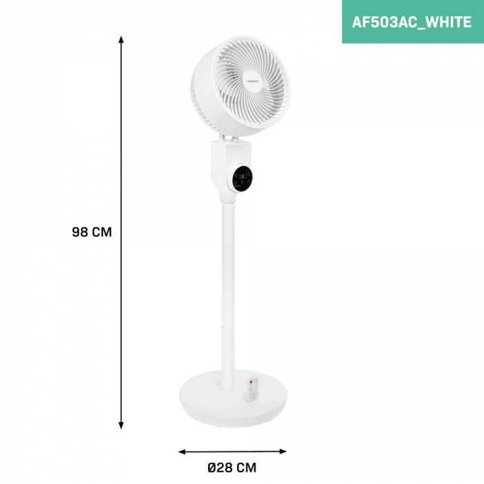 BREEZE Standventilator - 98cm - Leise - Weiß | Inklusive Fernbedienung