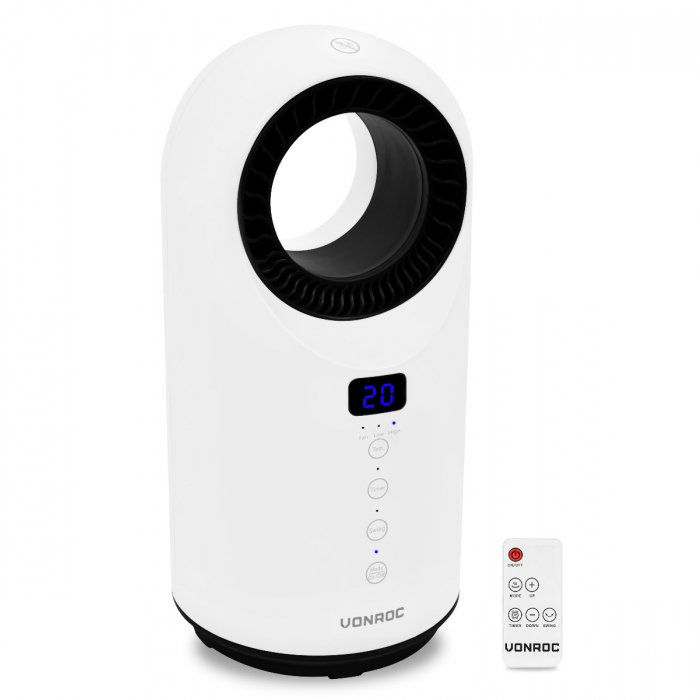 Electric fan heater – 1500W – ceramic – white | bladeless