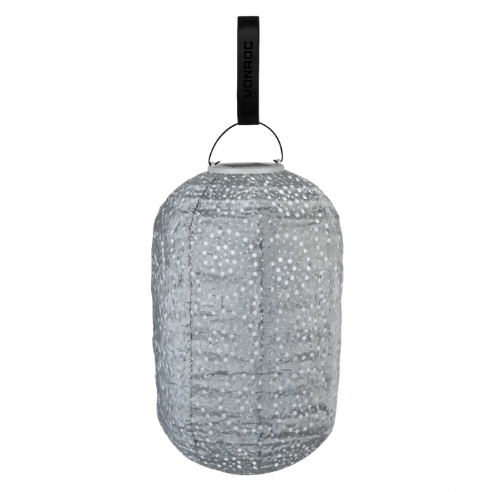Luna solar lampion Pillar with LED  – 350x220mm - Stone grey | Handmade/weather resistant