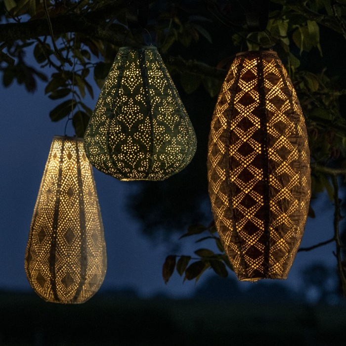 Luna solar lampion Pillar with LED  – 350x220mm - Stone grey | Handmade/weather resistant