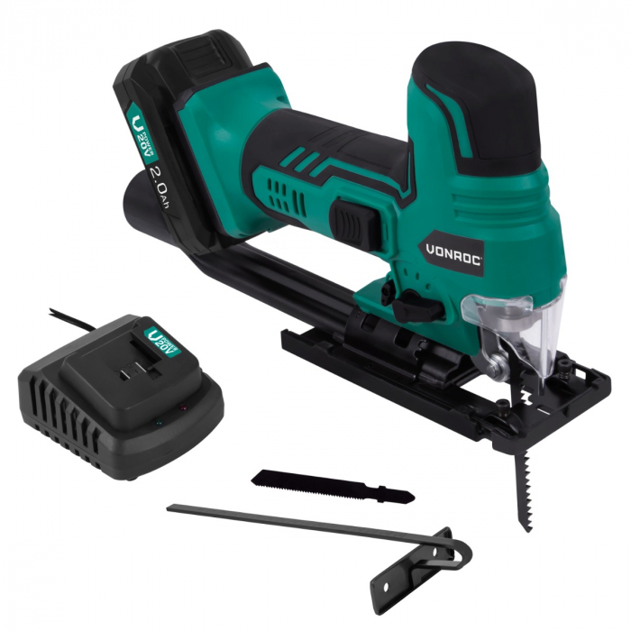 Jigsaw 20V – 2.0Ah – Ergonomic barrel grip  | Incl. battery and quick charger