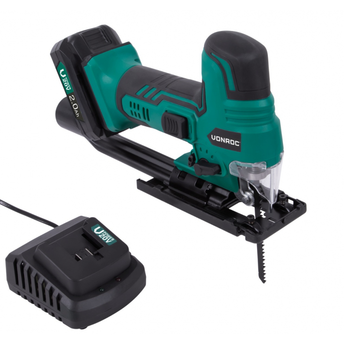 Jigsaw 20V – 2.0Ah – Ergonomic barrel grip  | Incl. battery and quick charger