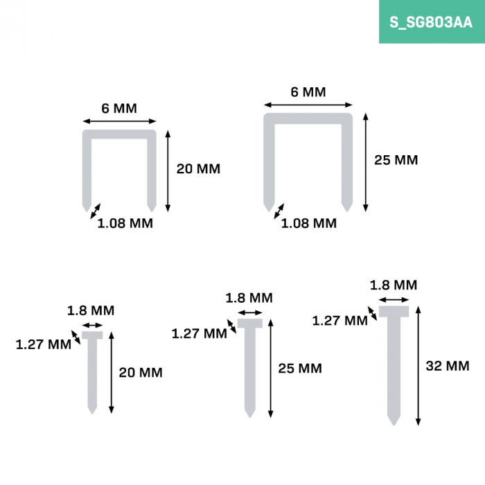 Staples and nails – set 5000 pcs. | For VONROC SG503DC – Universal standard