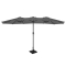 Sonnenschirm Iseo 460x270cm – Premium Sonnenschirm – Grau | Inklusive Sockel 26 kg