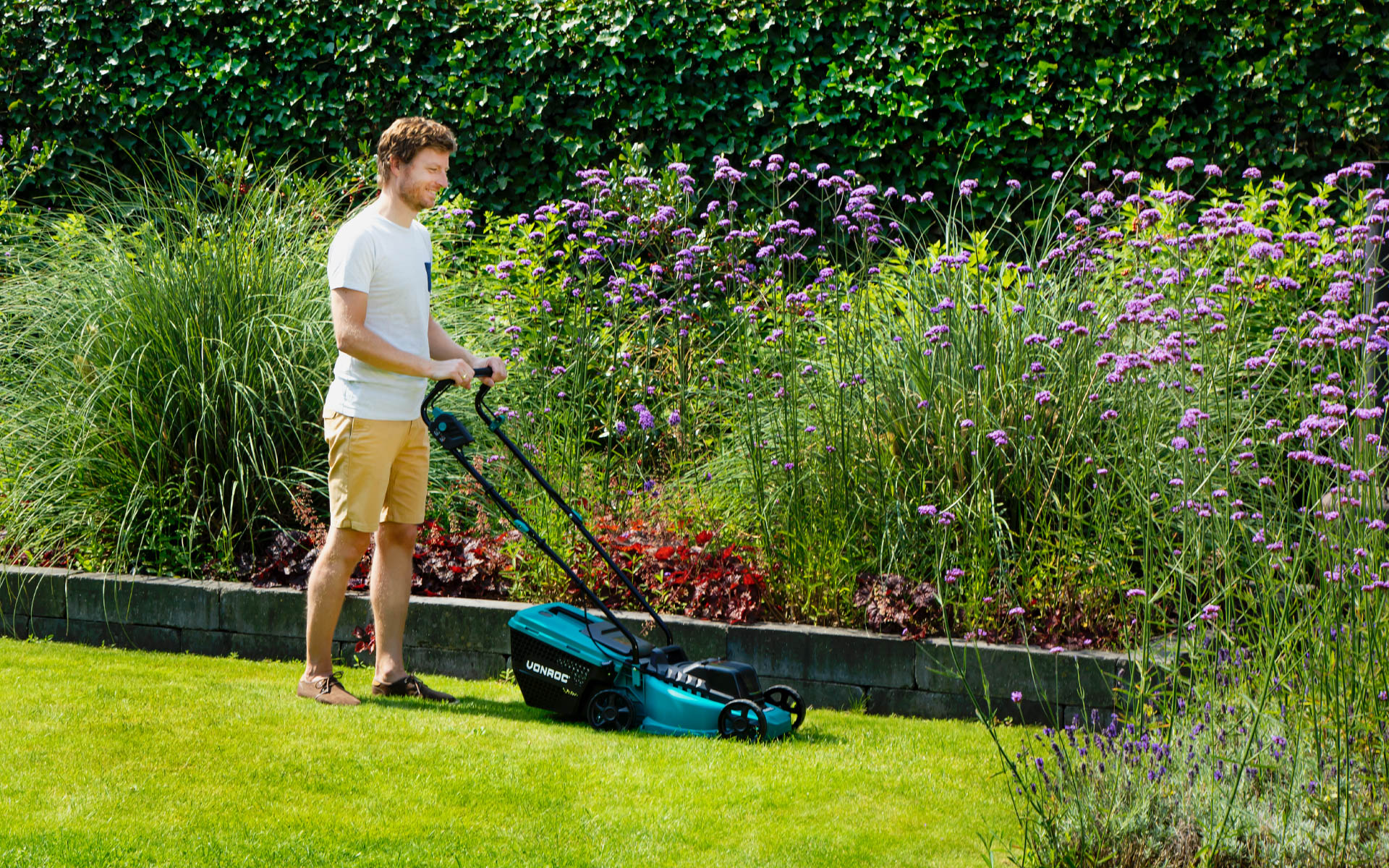 VONROC Akku Raesenmaher Garten