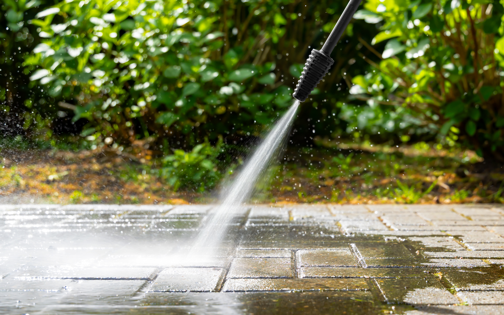 Wasserstrahl eines Hochdruckreinigers